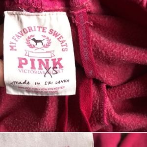 Victoria’s Secret Pink Sweatpants Y2k Hot Pink Cropped Yellow